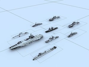 aircraft carrier group 3D