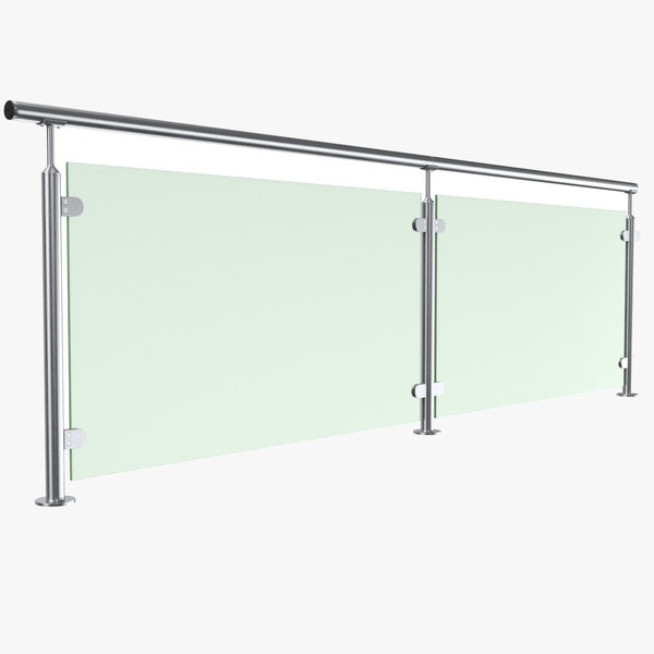 real glass handrail 3D