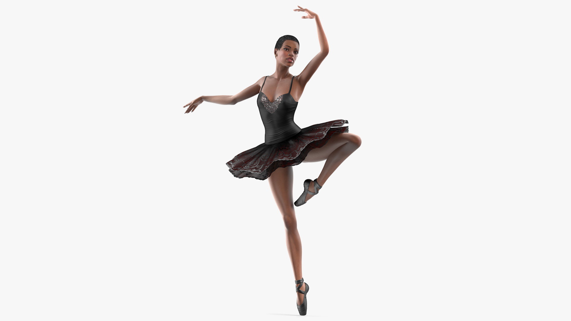 modelo 3d Bailarina negra de piel oscura aparejada para Cinema 4D ...