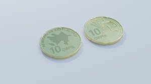 10 coin azerbaijan 3D model