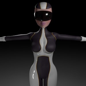 scifi cartoon girl 3D model