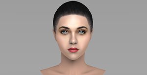 3D model bust brunette woman color