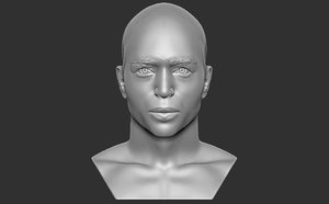 3D model bust black man printing
