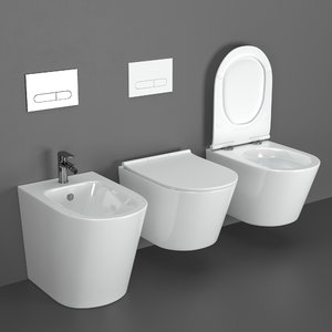 3D toilets bidet volle nemo model