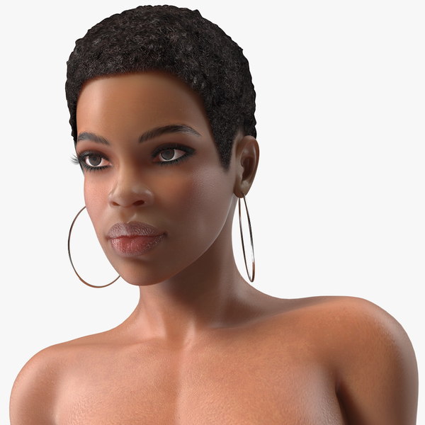 3D model nude light skin black