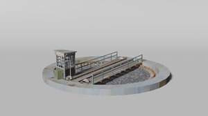 railway turntable rail 3D model