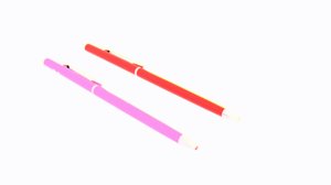 pens red pink 3D model