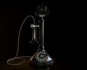 candlestick vintage phone 3D