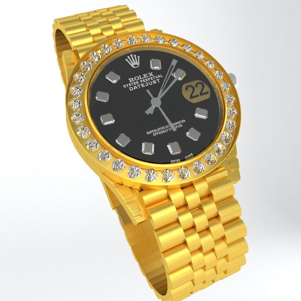 Rolex diamond watch gold 3D model - TurboSquid 1658726