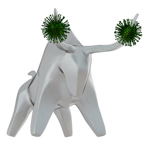 iron bull pierces coronavirus 3D model