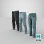 3D realistic men s jeans model