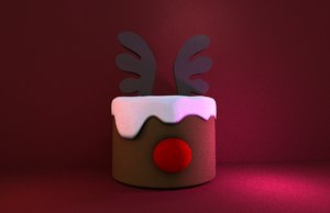 3D christmas reindeer cake holiday
