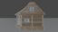 cartoon wood house 3D model