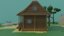 cartoon wood house 3D model