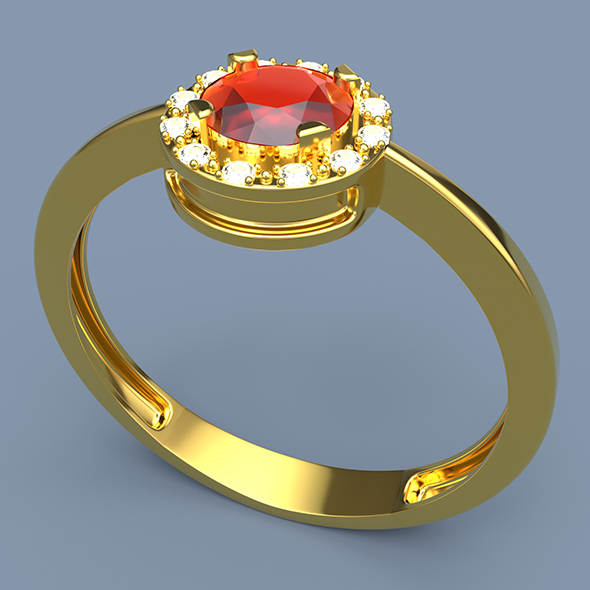 gold ring gemstone printing 3D model