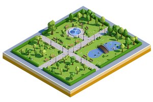 3D park nature landscape model