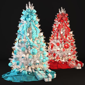 3D white christmas tree model