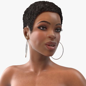 nude light skin black 3D