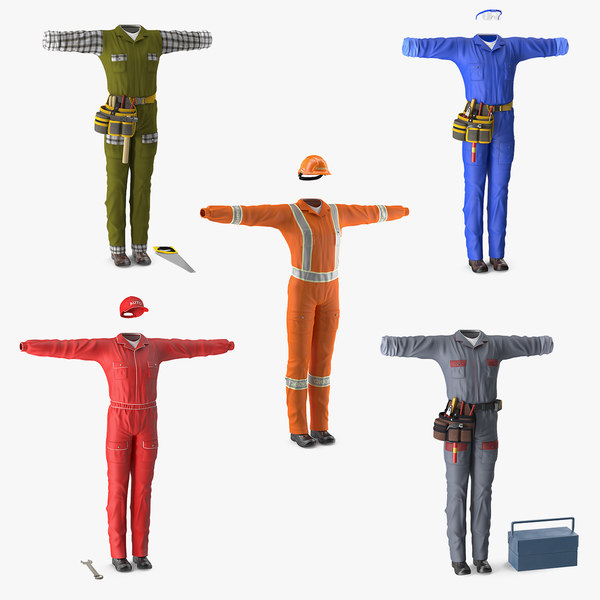workman uniforms 3 working 3D model