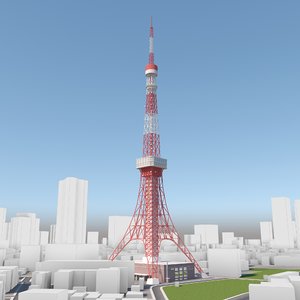 3D tokyo tower environment model
