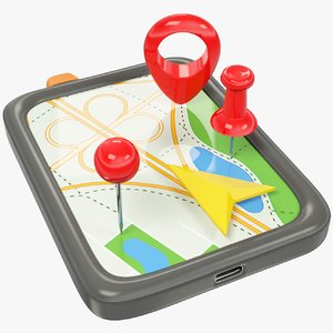 3D model abstract gps navigator