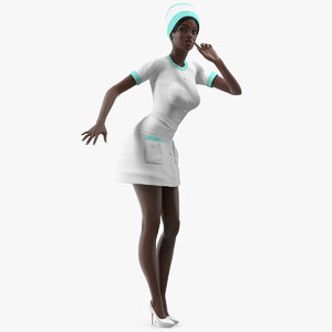 dark skinned black nurse 3D model