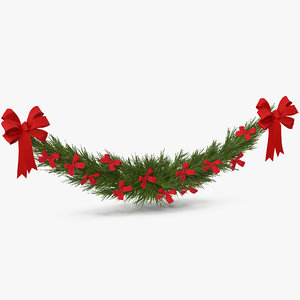 christmas garland bows v 3D model
