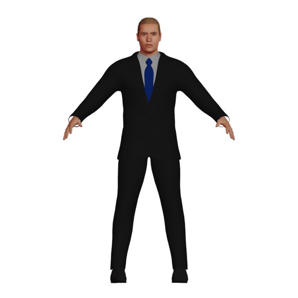 white blonde business man 3D