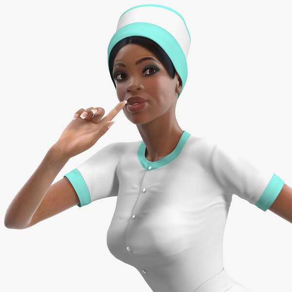 3D light skin black nurse