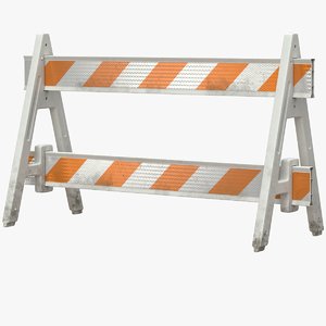 3D roadworks barricade a-frame