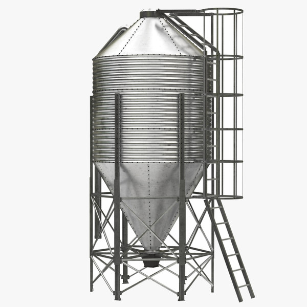 3d chicken silo feed model