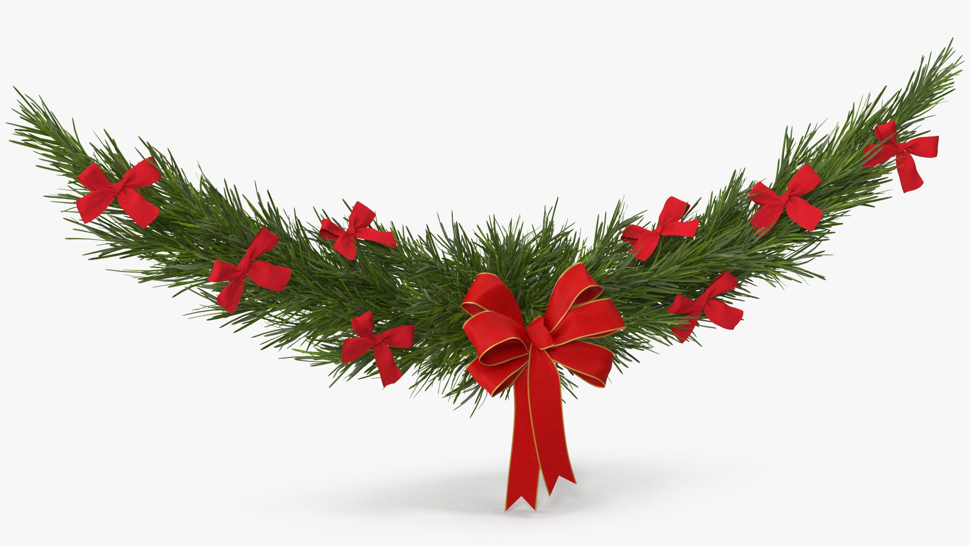 Christmas garland bows v model TurboSquid 1666048