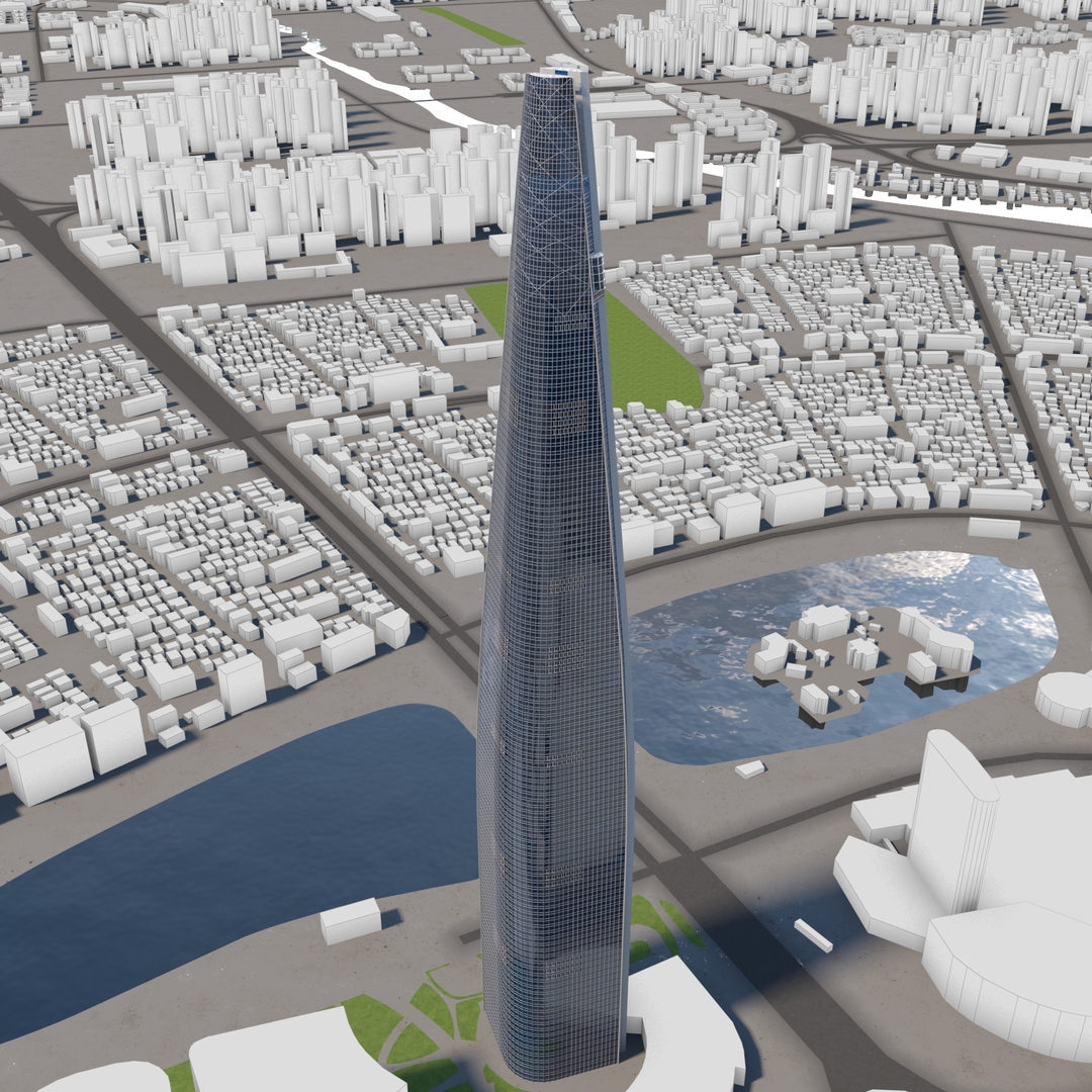 3D lotte world tower environment - TurboSquid 1666141