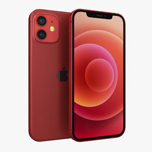 apple iphone 12 red 3D model
