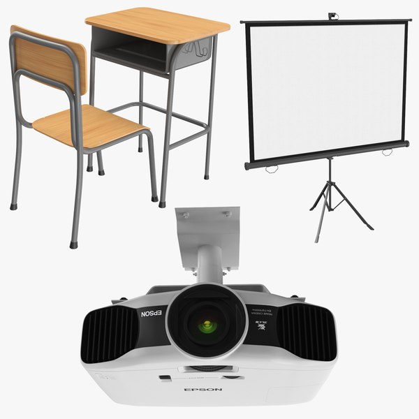 real classroom projector desk 3D