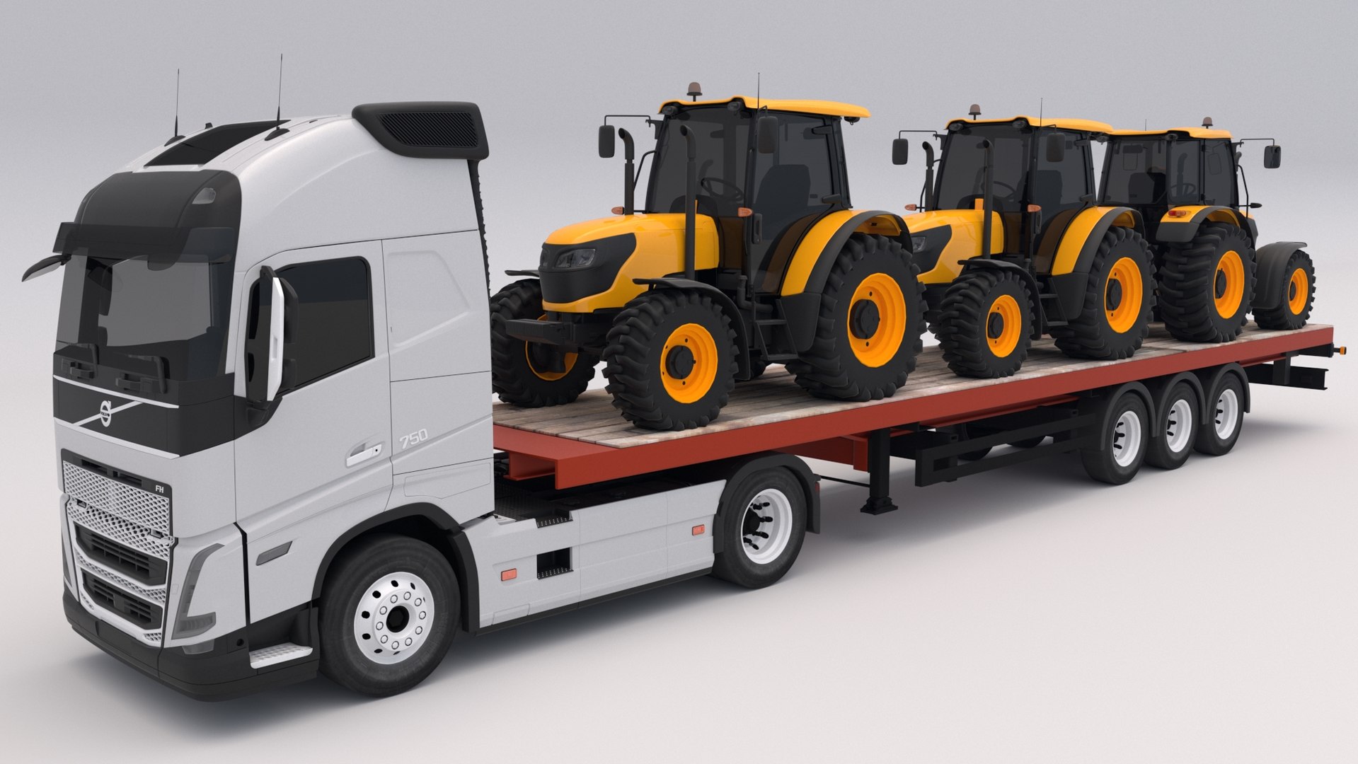 Fh16 tractor trailer 3D model TurboSquid 1624637