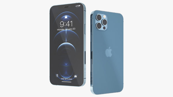 Modelo 3d Apple Iphone 12 Pro Azul Pacifico Turbosquid