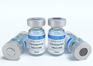 coronavirus vaccine vial 3D
