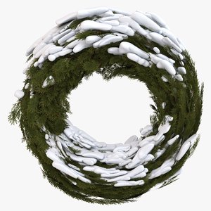 3d model wreath snow