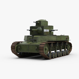 3D t24 russian medium tank model