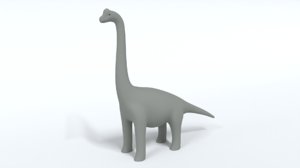 cartoon brachiosaurus dinosaur 3D model