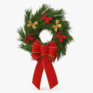 3D model christmas wreath bows
