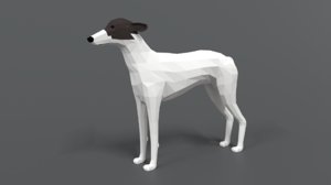 greyhound dog grey 3D model