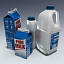 milk containers plastic bottle 3d model
